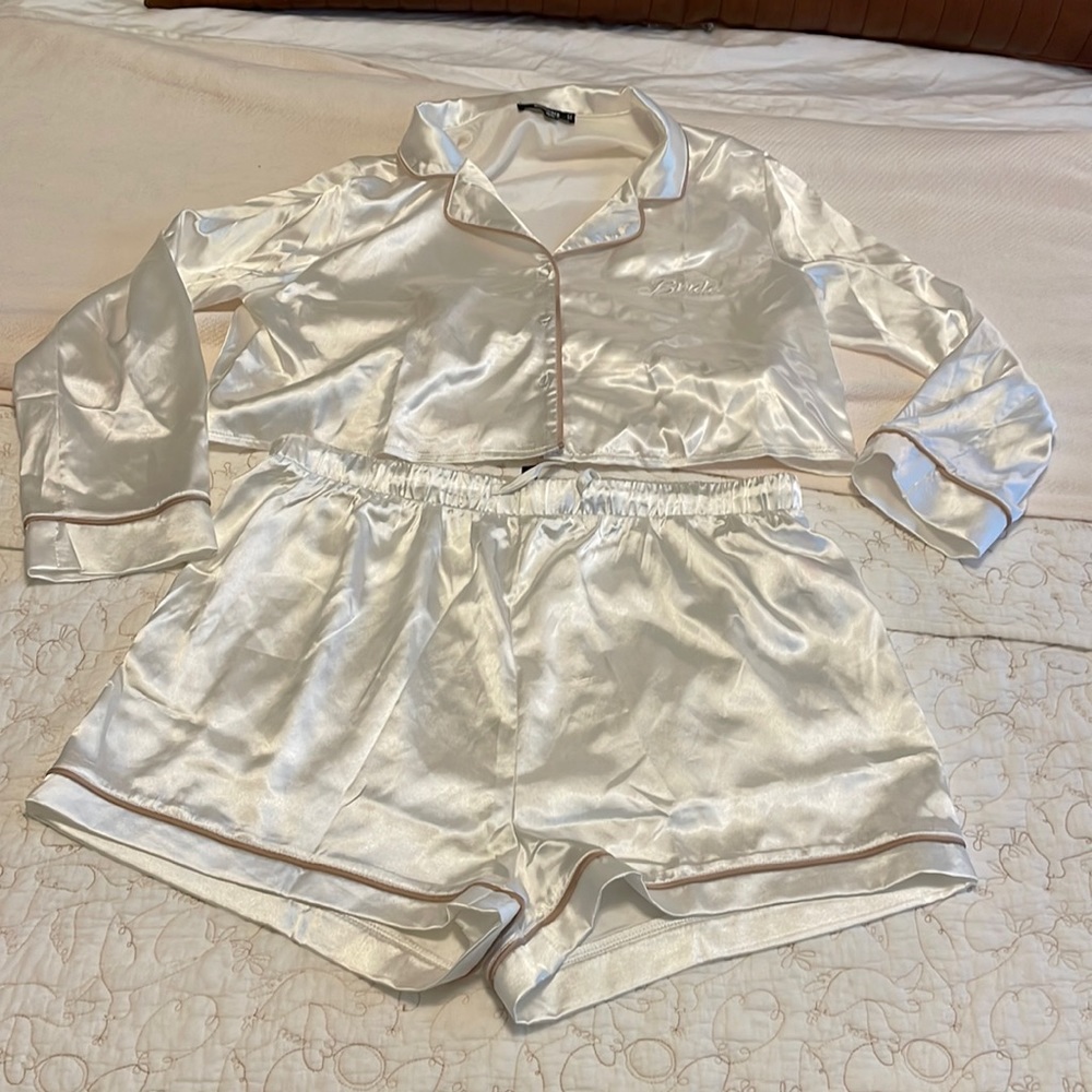 bridal silk pj set